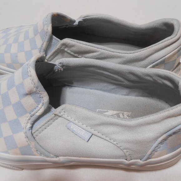 OFFICIAL CLASSIC VANS SLIP-ON SNEAKERS SHOES SIZE 6 1/2 BLUE CHECKERBOARD π π© - Picture 7 of 9
